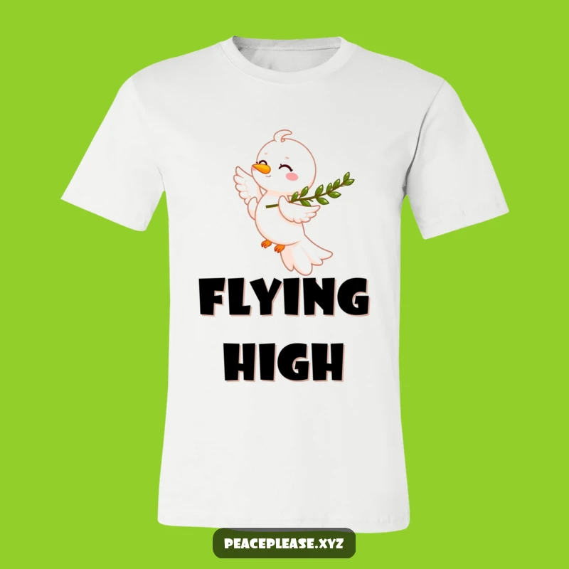 Funny Smiling Dove T-Shirt: Peace Olive Branch Cloud Humor