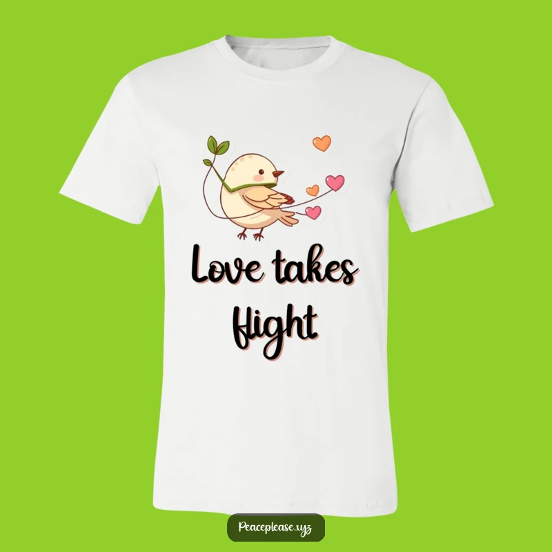 Funny Bird Heart Flight T-Shirt: Tiny Hero Tee for Humorous Gifts