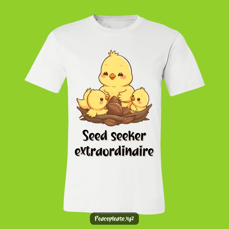 Funny Chick Family T-Shirt: Cute Nesting Chicks, Pecking Seed Tee