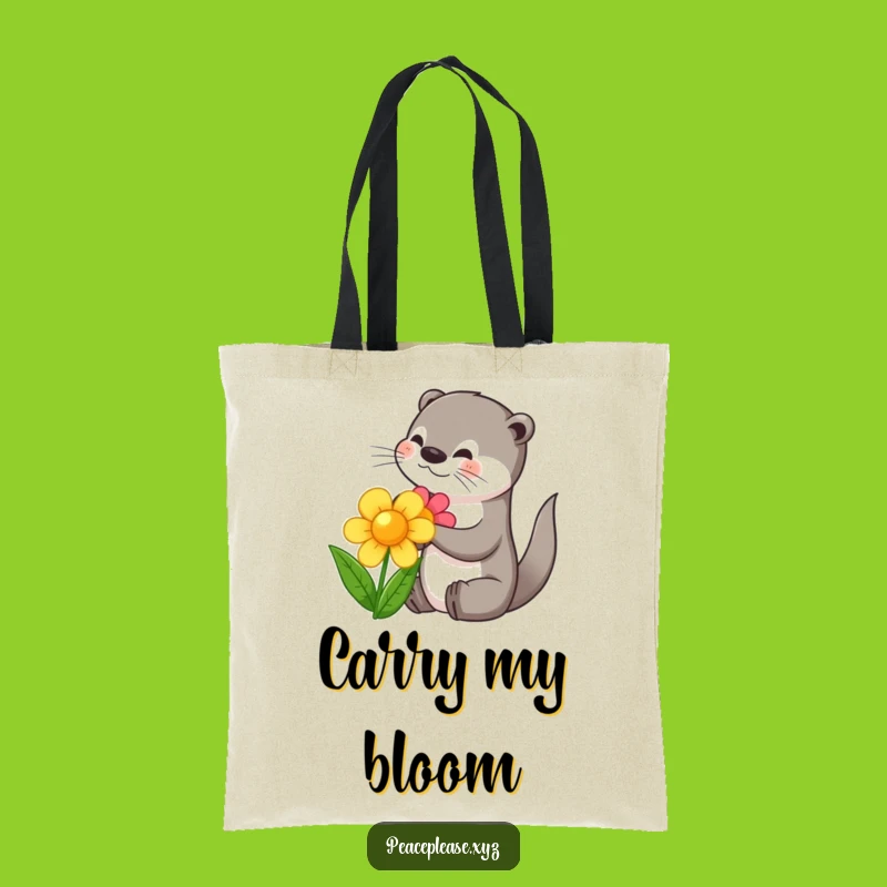 Funny Otter Flower Tote Bag - Eco-Friendly & Cute Accessory