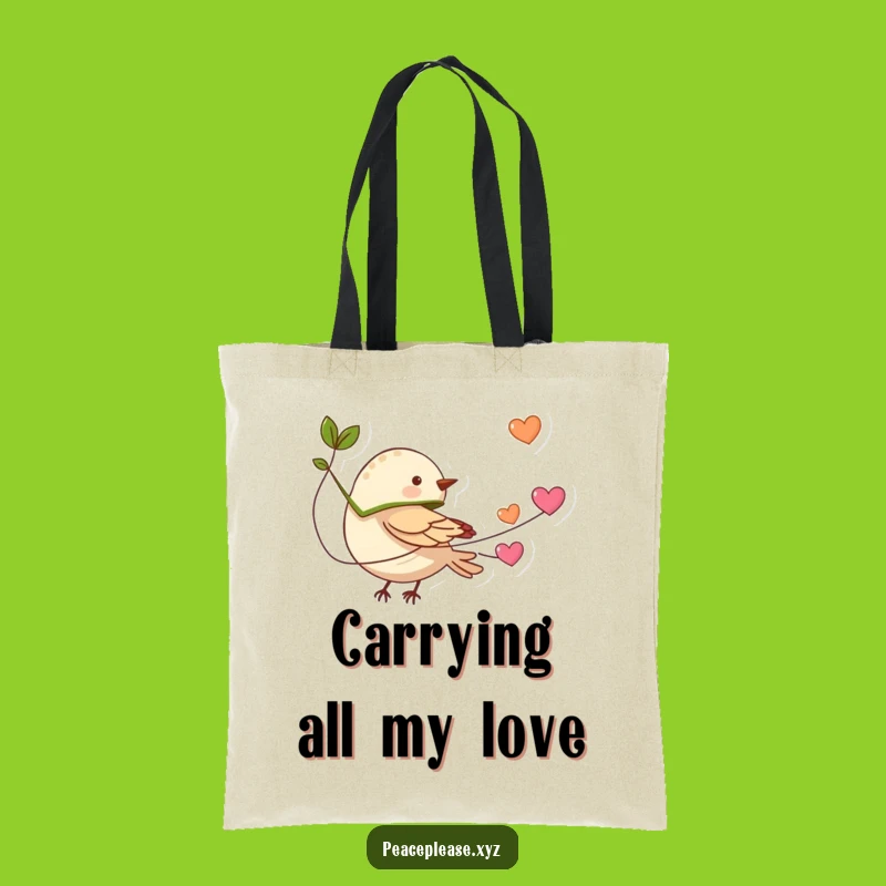 Funny Bird Heart Flight Tote Bag: Tiny Hero Carryall for Spreading Love