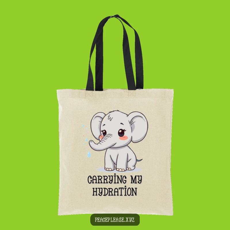 Funny Elephant Tote Bag: Cute Sprayer, Sparkling Water, Perfect Gift