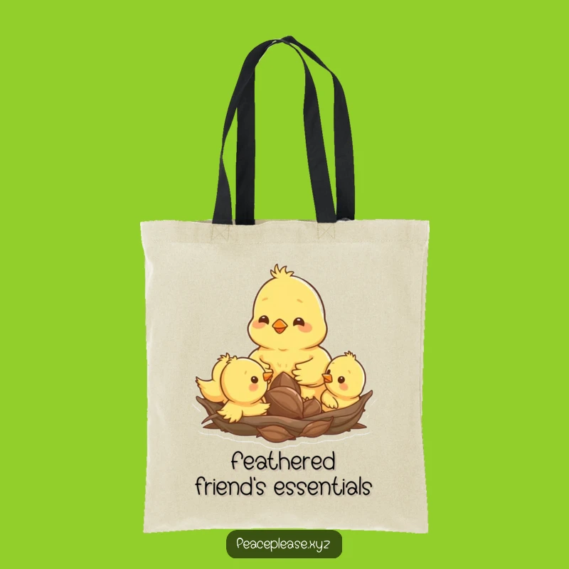 Funny Chick Family Tote Bag: Adorable Nesting Chicks, Cute Carryall