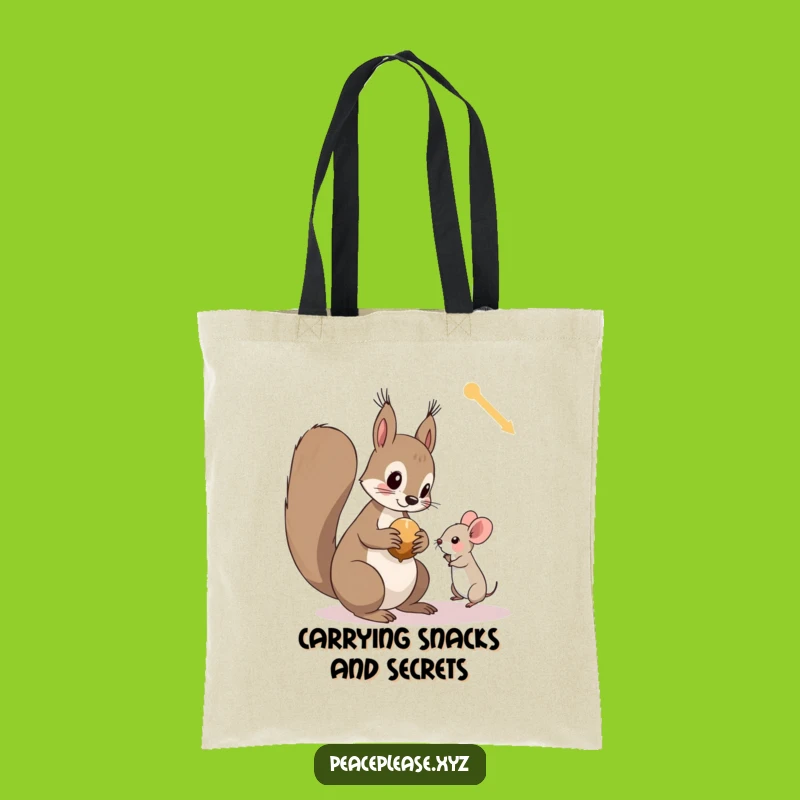 Funny Squirrel and Mouse Tote Bag: Adorable Woodland Friends Carry Nut