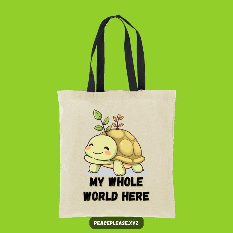 Funny Turtle Seedling Tote Bag: Slow Growth, Big Dreams, Nature Carryall